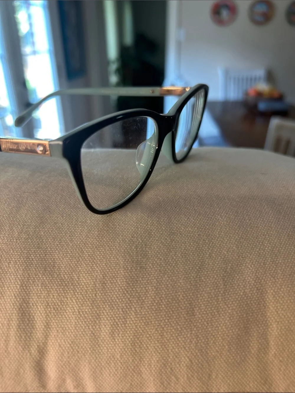 Tiffany & Co. Tiffany Blue and Black Cat Eye Glasses w Silver Logo (prescription